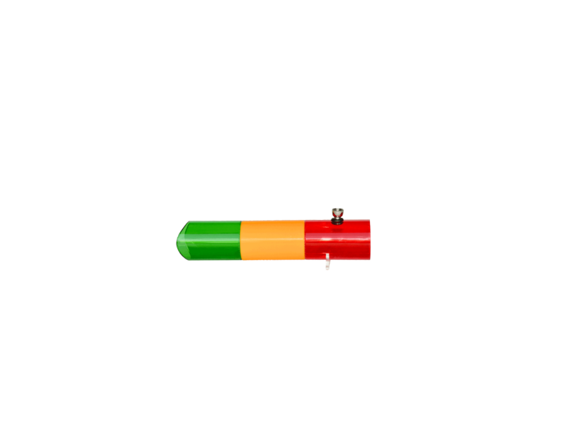 Acrylic Water Pipe Rasta Smokey-2 - 2.5"x12"